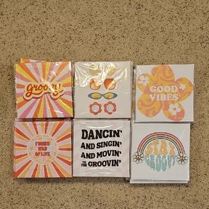 Colorful 60's Theme Wall Art. Set  of 6.